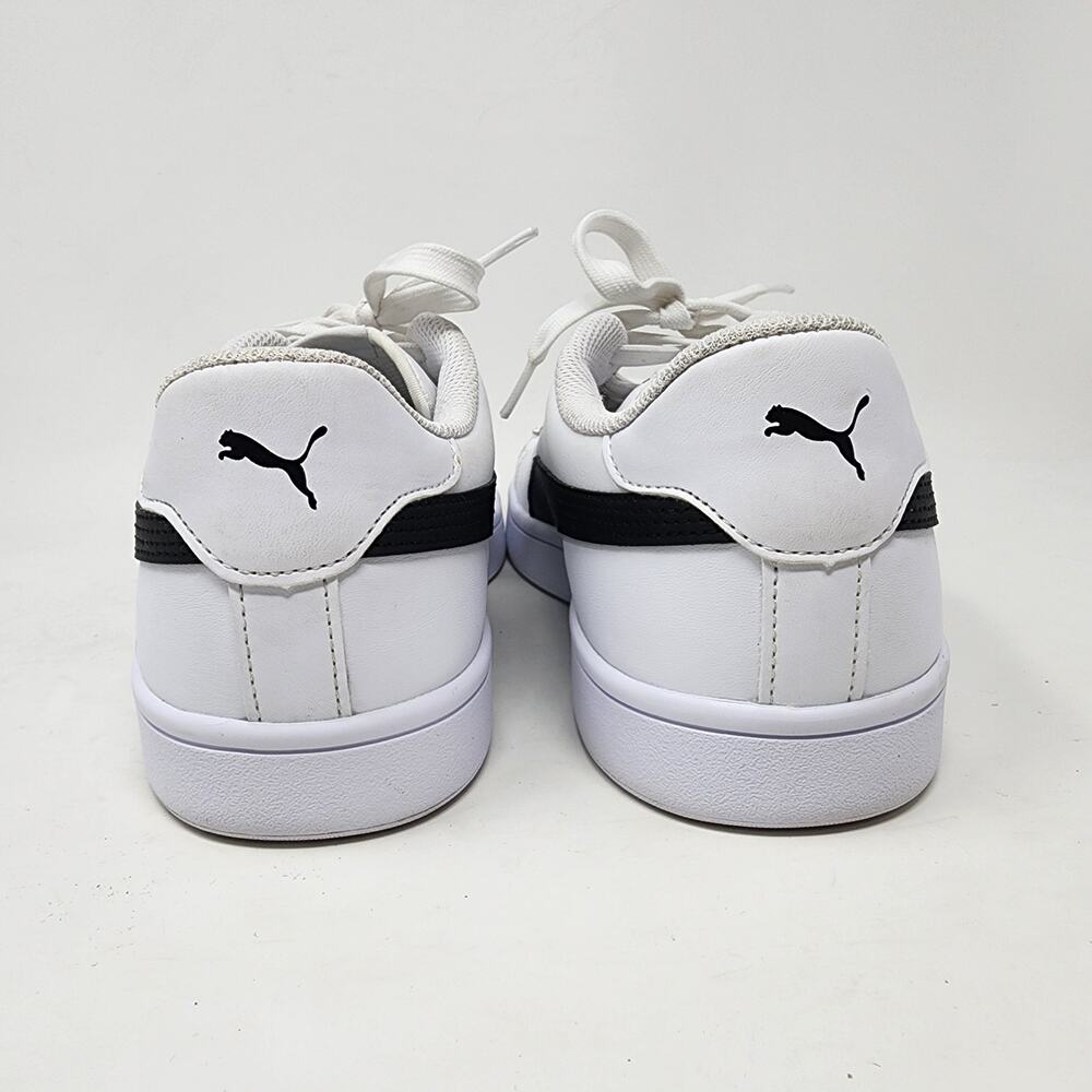 Puma Sneakers Men 10.5 Smash V2 White Leather Black Stripe Low Top 365215-01 - Picture 5 of 11